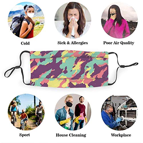 Wash Reusable 5 Layer Activated Carbon (Adults&Kids Size) Pattern Design Camouflage M