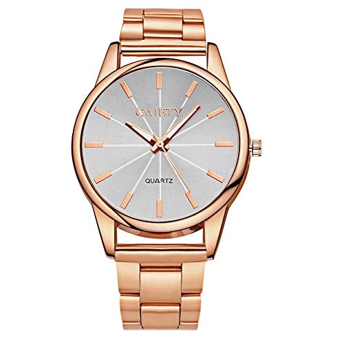 Watches Reloj de Moda Casual, Reloj de Cuarzo para Hombre de Moda de Negocios, Tendencia Impermeable,Rosa roja