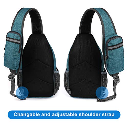 Waterfly Mochila Cruzada Pecho Mochila Bandolera para Ciclismo Senderismo Casual Hombre y Mujer (Azul Pavo Real)