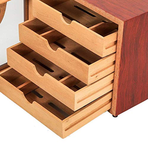 WAXCC Caja de humectación de cigarros Pintura de Piano Anti-Insectos A Prueba de Humedad Transpirable Gabinete de humectación pequeño de Cuatro Capas Rojo