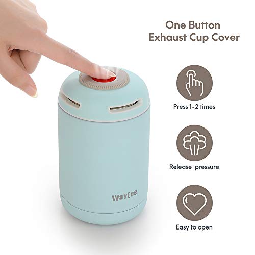 WayEee Termo Para Comida 460ml Frasco Térmico de Acero Inoxidable para Alimentos y Bebidas, Termo para Sólido y Líquido, Perfecto de Cafe Pures para Adultos Bebes (Azul)