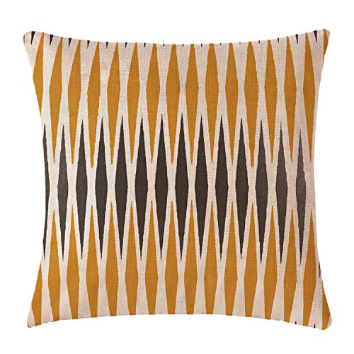 WAZA Set de 4PCS Funda de Cojín Suave Funda de Almohada Cuadrado Throw Pillow Case Decoración para Sofá Cama Hogar Estilo Simple Clásico 45x45cm (Geometría Amarilla)