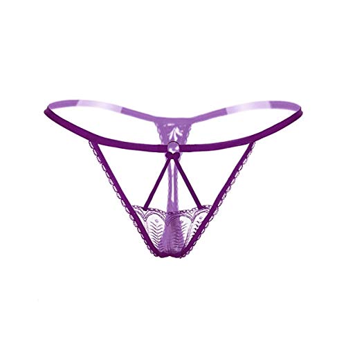 WDSFT Recorte Atractivas de la Correa de Cintura Baja Las Bragas de Encaje Transparente Estiramiento Mujeres francesas tentación sin Fisuras T Pantalones (Color : 1)