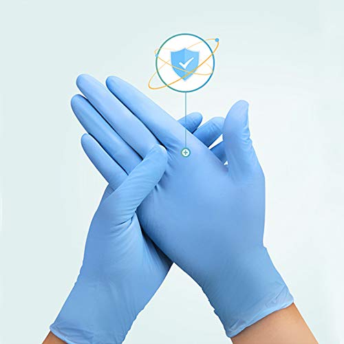 WEALTHGIRL Guantes de nitrilo transparente Guantes libres de látex sin polvo Limpieza Guantes sanitarios para la cocina Cocina Limpieza Limpieza Seguridad Manejo de alimentos, 100pcs / Caja (M,Blue)