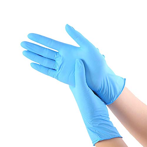 WEALTHGIRL Guantes de nitrilo transparente Guantes libres de látex sin polvo Limpieza Guantes sanitarios para la cocina Cocina Limpieza Limpieza Seguridad Manejo de alimentos, 100pcs / Caja (M,Blue)