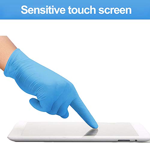 WEALTHGIRL Guantes de nitrilo transparente Guantes libres de látex sin polvo Limpieza Guantes sanitarios para la cocina Cocina Limpieza Limpieza Seguridad Manejo de alimentos, 100pcs / Caja (M,Blue)
