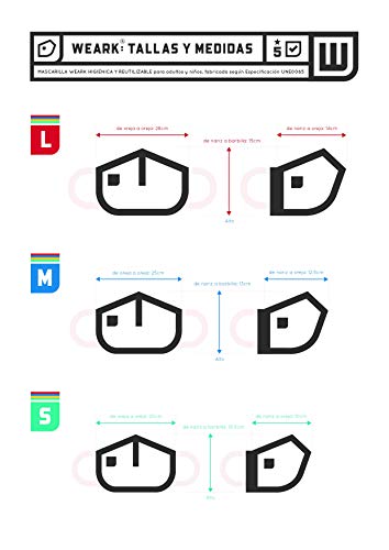 WEARK Mascarilla higienica reutilizable de microfibra fabricada en España con funda interior para filtro e innovador sistema de cierre (Adulto) Rosa- Picasiana