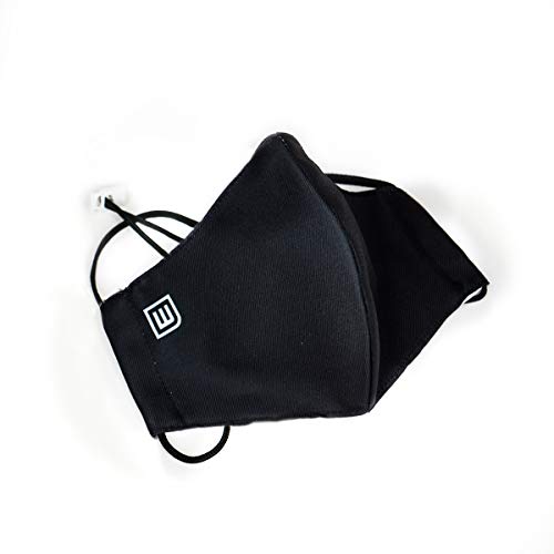 WEARK Mascarilla higienica reutilizable homologada 100% microfibra certificado 96 lavados funda interior para filtro y sistema de cierre trasero (Adulto L) Negra