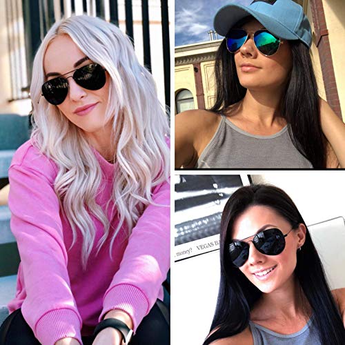 WearMe Pro - Gafas de sol de estilo aviador o piloto, polarizadas, con montura de metal