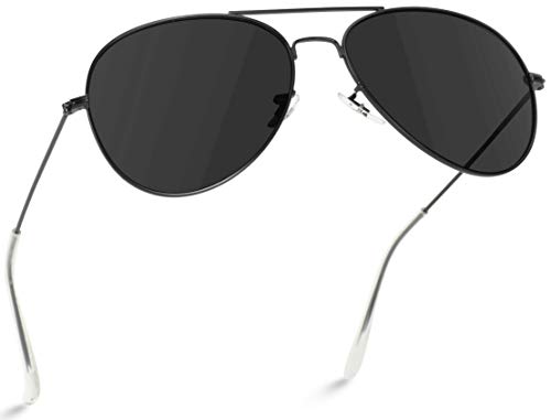 WearMe Pro - Gafas de sol de estilo aviador o piloto, polarizadas, con montura de metal