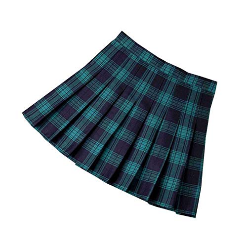 WEDFGX De Cintura Alta Tela Escocesa del Verano Mini Falda de época Femenino de la Oficina del Plisado de Partido de Las señoras Faldas Cortas Ocasionales de la Falda Plisada   Mini Faldas