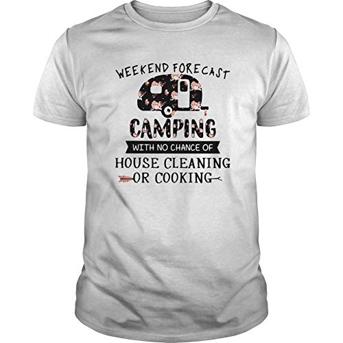 Weekend Fore,Cast Camping with No Chance Front Print Tshirt For Men and Women