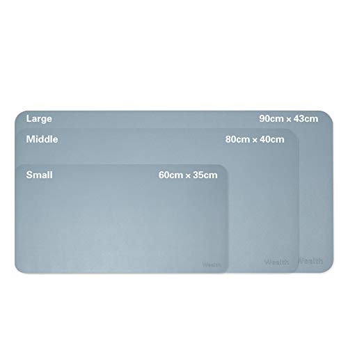 Weelth - Alfombrilla de Ratón 600x350mm, Estera de escritorio Antideslizante e Impermeable Cuero PU, Alfombrilla de escritorio de oficina, Doble cara