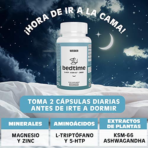 Weider Nutrition Bedtime 60 capsulas que te ayudan a dormir mejor. Si lo que necesitas es descansar este es tu producto