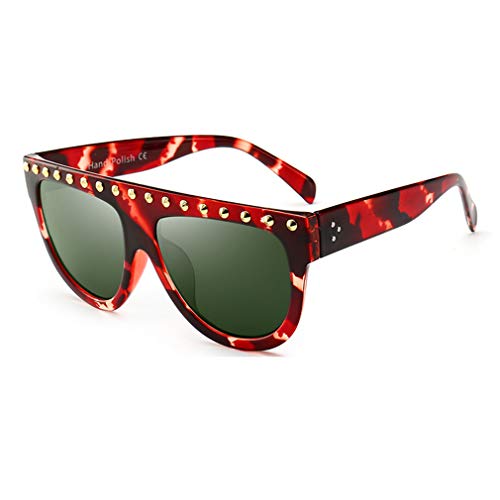 WEIMEITE Mujeres de gran tamaño gafas de sol clásicas gafas cuadradas remache de moda retro Vintage gafas de sol UV400