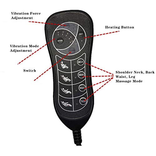 WEIZI Alfombrilla de Masaje con Almohadilla térmica para el Coche para Todo el Cuerpo Colchoneta de Masaje Plegable para Silla Shiatsu masajeador de Espalda Apto para Suministros de automóviles Si