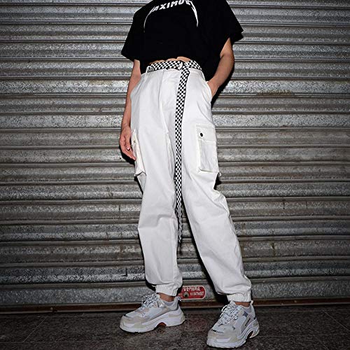 Welltobuy Cinturón a Cuadros Mujeres Hombres Cinturón a Cuadros Casual Cintura Doble Anillo en D Hebilla Plateada Cinturón a Cuadros en Blanco y Negro Idea para Mujer Regalo 135cm