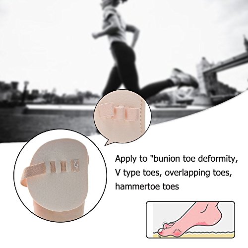 Welnove Corrector Dedos Plantillas de Los Pies, Separador Dedos Pies, Protector Plantar del Callo para Alivio Juanetes, Martillo, Dedo Garra, 2 uds 3 Agujeros Metatarso Almohadilla Pies