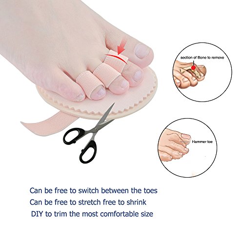 Welnove Corrector Dedos Plantillas de Los Pies, Separador Dedos Pies, Protector Plantar del Callo para Alivio Juanetes, Martillo, Dedo Garra, 2 uds 3 Agujeros Metatarso Almohadilla Pies