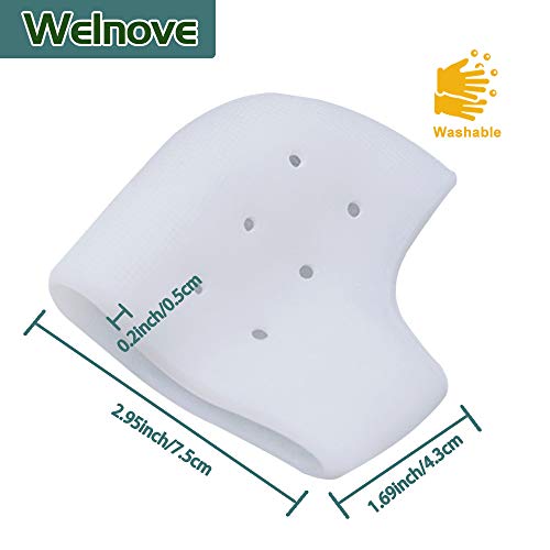 Welnove Gel fascitis para la planta del pie, protector de talón, tazas del talón, almohadilla, calcetines suaves para piel seca y agrietada, alivia el dolor de pies para la hidrataci&oac