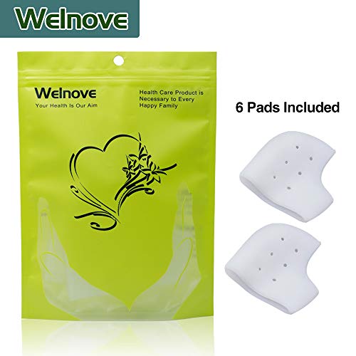 Welnove Gel fascitis para la planta del pie, protector de talón, tazas del talón, almohadilla, calcetines suaves para piel seca y agrietada, alivia el dolor de pies para la hidrataci&oac