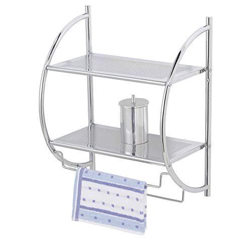 WENKO Exklusiv estantería mural - 2 barras, Acero, 45.5 x 54.5 x 26 cm, Cromo