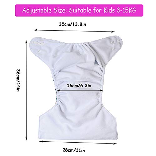 Wenosda 4PCS Pañales de tela para bebés Pañales de bolsillo Pañales reutilizables lavables Inserte el pañal de bolsillo todo de los bebés y niños(Algas + Estrella de mar + Cangrejo + Azul)