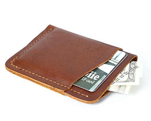 WENQU Mens Walletslim Billeteras Wild Card Case Hombres de Piel de Arte de época Cuero de Caballo Bolsa de Picnic Lleva a Cabo bajo Monedero (Color : Orange, Size : S)