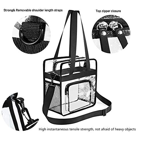 WENTS Bolsa transparente de PVC Bolsa transparente con bolsillos con cremallera y correa para el hombro desmontable Cremallera Neceser De Cosmeticos De Mano Gran Capacidad