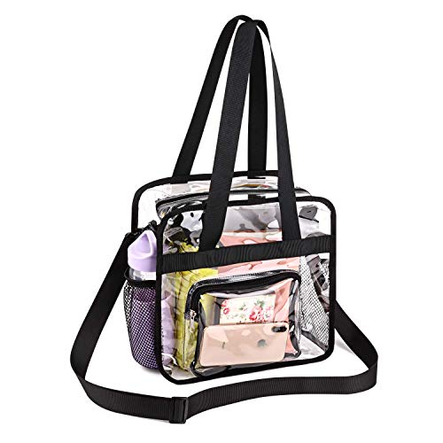 WENTS Bolsa transparente de PVC Bolsa transparente con bolsillos con cremallera y correa para el hombro desmontable Cremallera Neceser De Cosmeticos De Mano Gran Capacidad