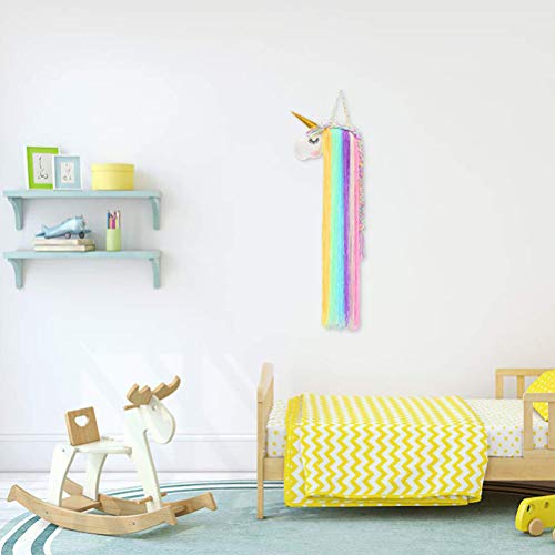 WENTS Unicorn Hair Bow Holder Pinzas para el Cabello Organizador de Diadema Unicornio Colgante de Pared Decoración para el hogar para niñas Habitación Accesorios