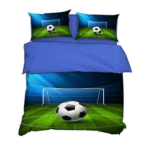WENYA Funda Nórdica Baloncesto Estilo Deportivo Juego de Cama Niño Chico Adolescente Funda Nórdica Fútbol Verde Azul Negro Rojo Fuego Agua Tierra (Estilo 1, 180x220 cm - Cama 105 cm)