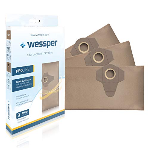Wessper® Bolsas de aspiradora para Einhell TE-VC 1820 1250 RT-VC 1420 1500 1600 BT-VC 1250 S Parkside PNTS 1250 1300 1400 1500 B2 B3 C1 C3 D1 E2 Sparky VC1220 VC1430 MacAllister 1250W 1400W (3 piezas)
