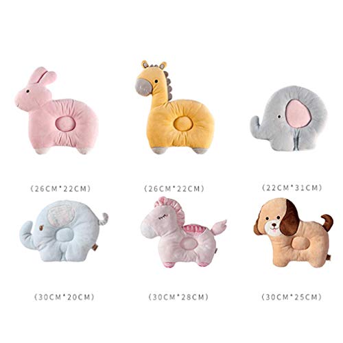 wetry Almohada bebé de animal, previene la plagiocefalia postural, anti cabeza plana, cojín antivuelco, algodón, 3-12 meses