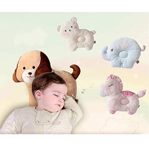 wetry Almohada bebé de animal, previene la plagiocefalia postural, anti cabeza plana, cojín antivuelco, algodón, 3-12 meses