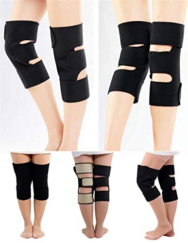 WGE 1 Par De Turmalina Autocalentable Grande Rodilleras De Calefacción Magnéticas Rodilleras De Carbón De Bambú, Terapia para Aliviar El Dolor De Rodilla O Frío
