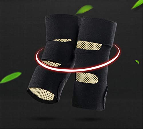 WGE 1 Par De Turmalina Autocalentable Grande Rodilleras De Calefacción Magnéticas Rodilleras De Carbón De Bambú, Terapia para Aliviar El Dolor De Rodilla O Frío