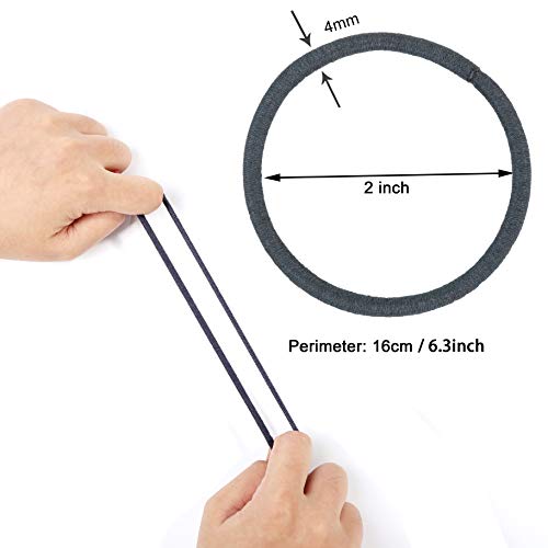 Whaline 100 Piezas Cintas Elásticas Liga para el Cabello Bandas de Goma del pelo para el Cabello Grueso y Rizado Grueso (4 mm, Multicolor)