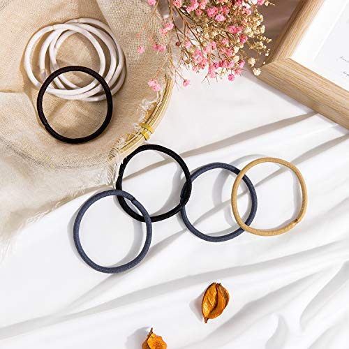 Whaline 100 Piezas Cintas Elásticas Liga para el Cabello Bandas de Goma del pelo para el Cabello Grueso y Rizado Grueso (4 mm, Multicolor)