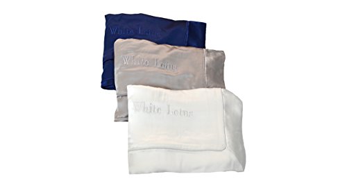 White Lotus Anti Aging - Funda de Almohada de Seda 100% Mulberry 19 Mommes Lujoso Estilo Oxford en Caja de Regalo Blanco Marfil – Antiarrugas, Evita el Encrespamiento y la Pérdida del Cabello - Par, gris perla