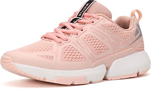 WHITIN Zapatillas Correr para Mujer Zapatos de Deportivas Aire Libre y Deportes Casual Montaña Trail Running Tenis Transpirables Sapatillas Aire Libre y Deportes Gimnasio Sneakers Rosado 40