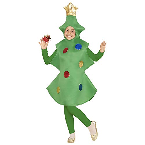 WIDMANN wdm02807 ? Disfraz para niños Árbol de Navidad (140 cm/8 ? 10 años), verde, XS