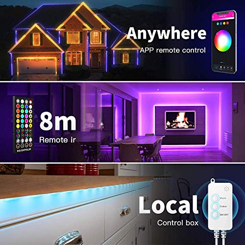 WiFi Tira LED 15M - Nobent 5050 SMD Luces LED Regulable Sync con Música, Tira LED RGB Inteligente Control Remoto por APP, Compatible con Alexa, Google Home para el Hogar, Fiesta, TV(solo 2.4G WiFi)