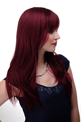 WIG ME UP- peluca de mujer pelo liso rojo granate flequillo aprox. 55 cm de longitud 3280-39