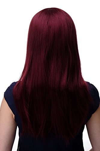 WIG ME UP- peluca de mujer pelo liso rojo granate flequillo aprox. 55 cm de longitud 3280-39