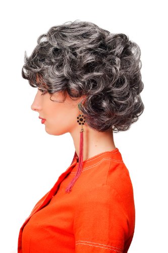 WIG ME UP- Peluca para mujeres rizos pelo rizado voluminoso negro y gris TYW60283-44