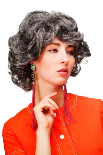 WIG ME UP- Peluca para mujeres rizos pelo rizado voluminoso negro y gris TYW60283-44