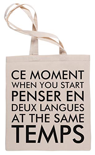 Wigoro Pensando En Francés Y Inglés Bolsa De Compras Tote Beige Shopping Bag