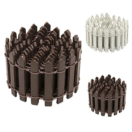 Wiivilik Cerca de Madera de la Planta en Maceta Paisaje en Miniatura de decoración Valla de Madera, Madera Paisaje terrario Mini Barrera Jardín Kit de Bricolaje