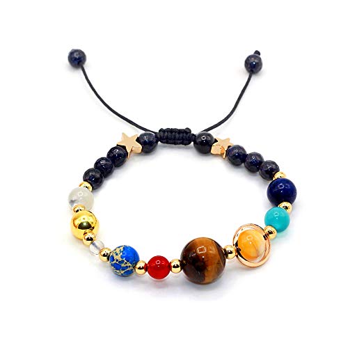 WikiMiu Pulseras para Mujer, Pulsera de Ocho planetas del sistema solar, Joyería personalizadas de moda, Regalo para mujer para el día de san valentín de cumpleaños
